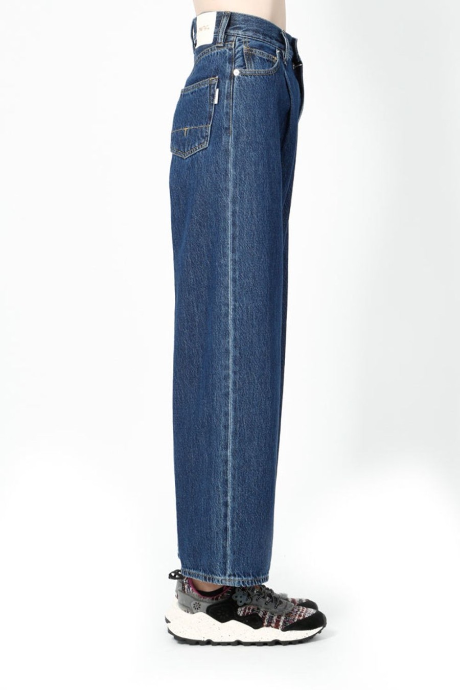 Abbigliamento TRUE NYC | Pantalone True Nyc Da Donna In Jeans Blu Scuro Wellis