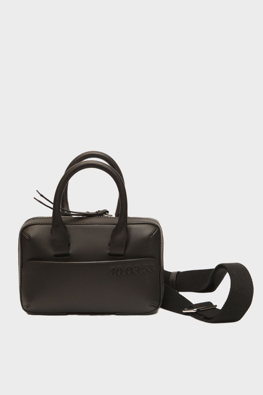 Borse 10.03.53 | Borsa A Mano 10.03.53 In Pelle Nero Mini Brief Case