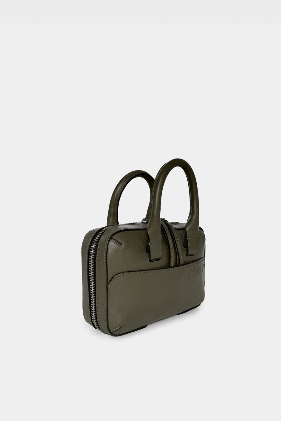 Borse 10.03.53 | Borsa A Mano Mini Brief Case In Pelle Militare Mini Brief Case