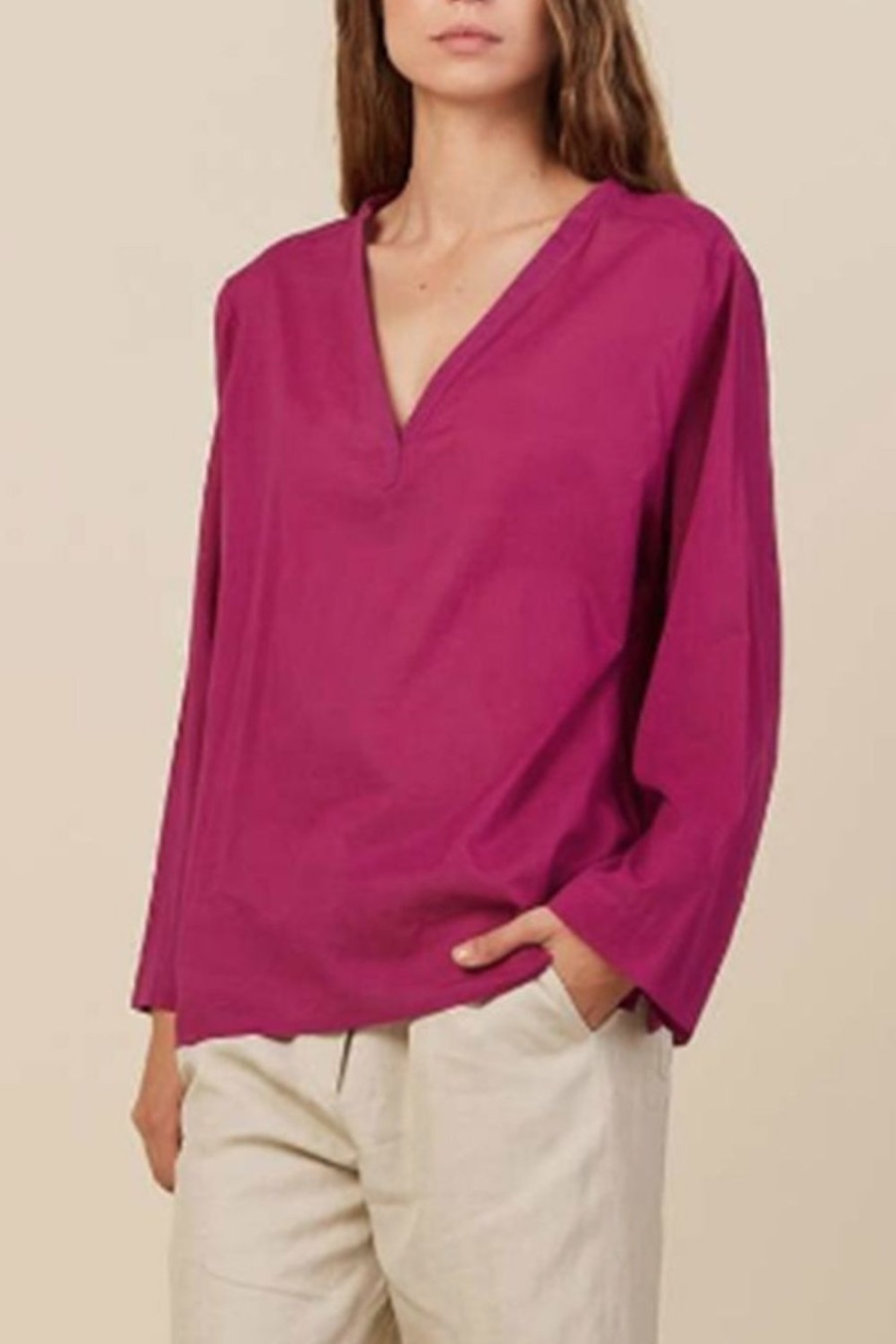 Abbigliamento DIEGA | Blusa Diega In Cotone Fuxia