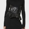 Abbigliamento NU | Top Bustino Nu Black In Ecopelle Nero K23 18002