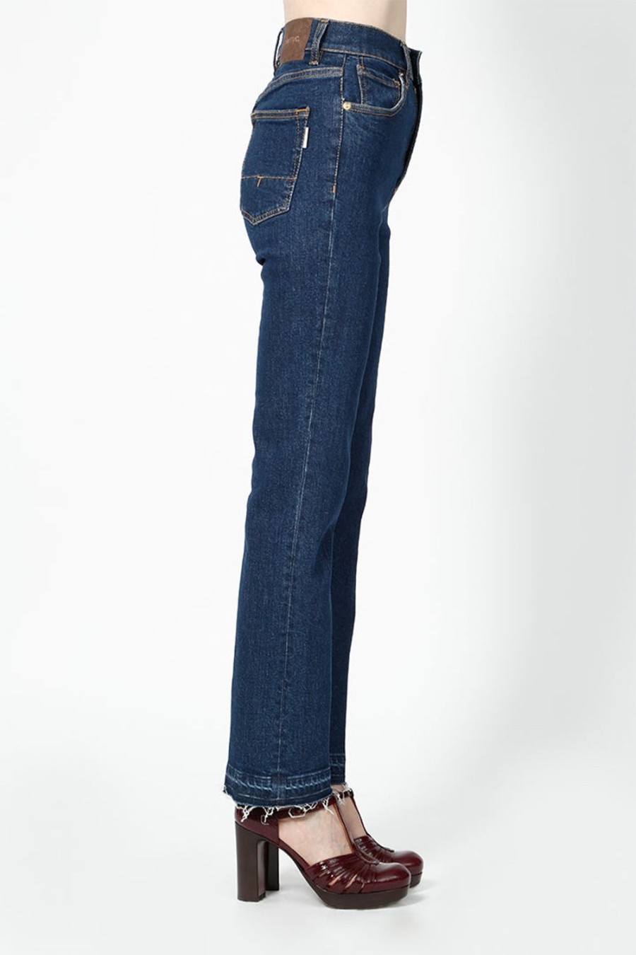 Abbigliamento TRUE NYC | Pantalone True Nyc Da Donna In Jeans Blu Manet