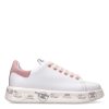 Scarpe PREMIATA | Sneakers Premiata Da Donnain Pelle Bianca E Rosa Belle5714