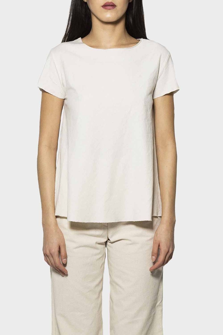 Abbigliamento ISABELLA CLEMENTINI | T-Shirt Isabella Clementini In Jersey Beige I1281