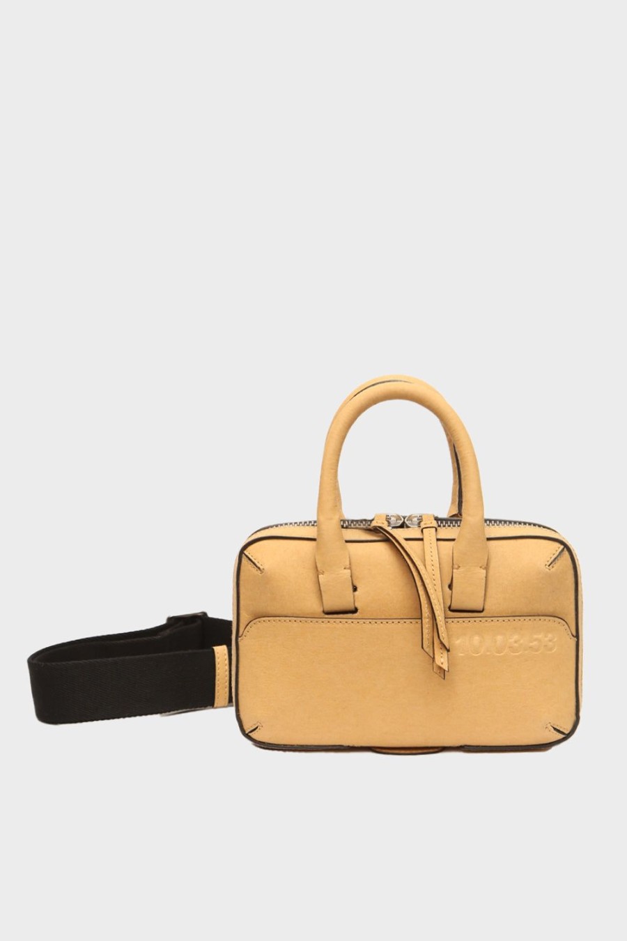 Borse 10.03.53 | Borsa A Mano Mini Brief Case In Pelle Beige Mini Brief Case