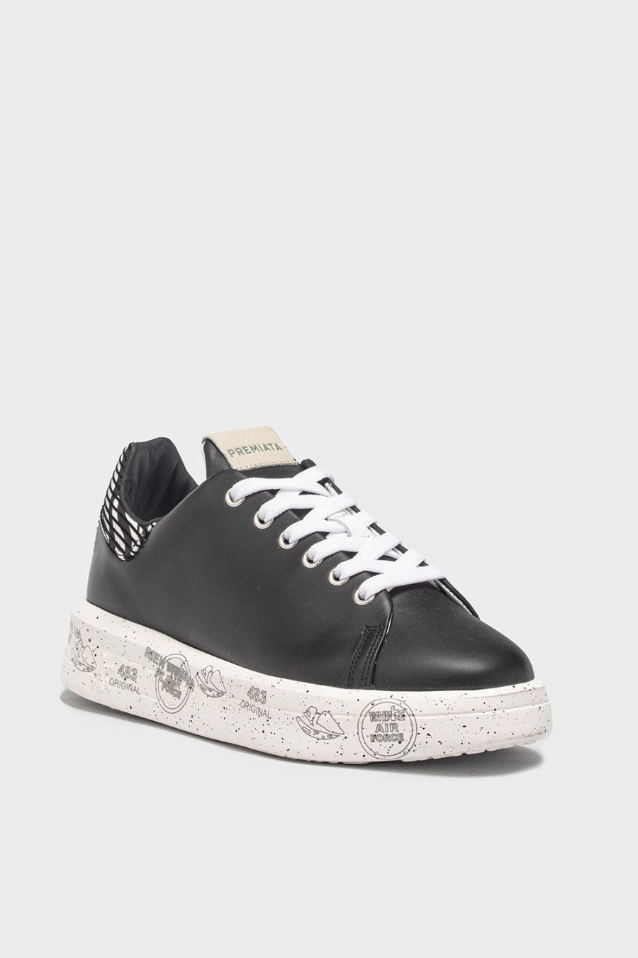 Scarpe PREMIATA | Sneaker Da Donna In Tessuto E Pelle Nera Belle5384