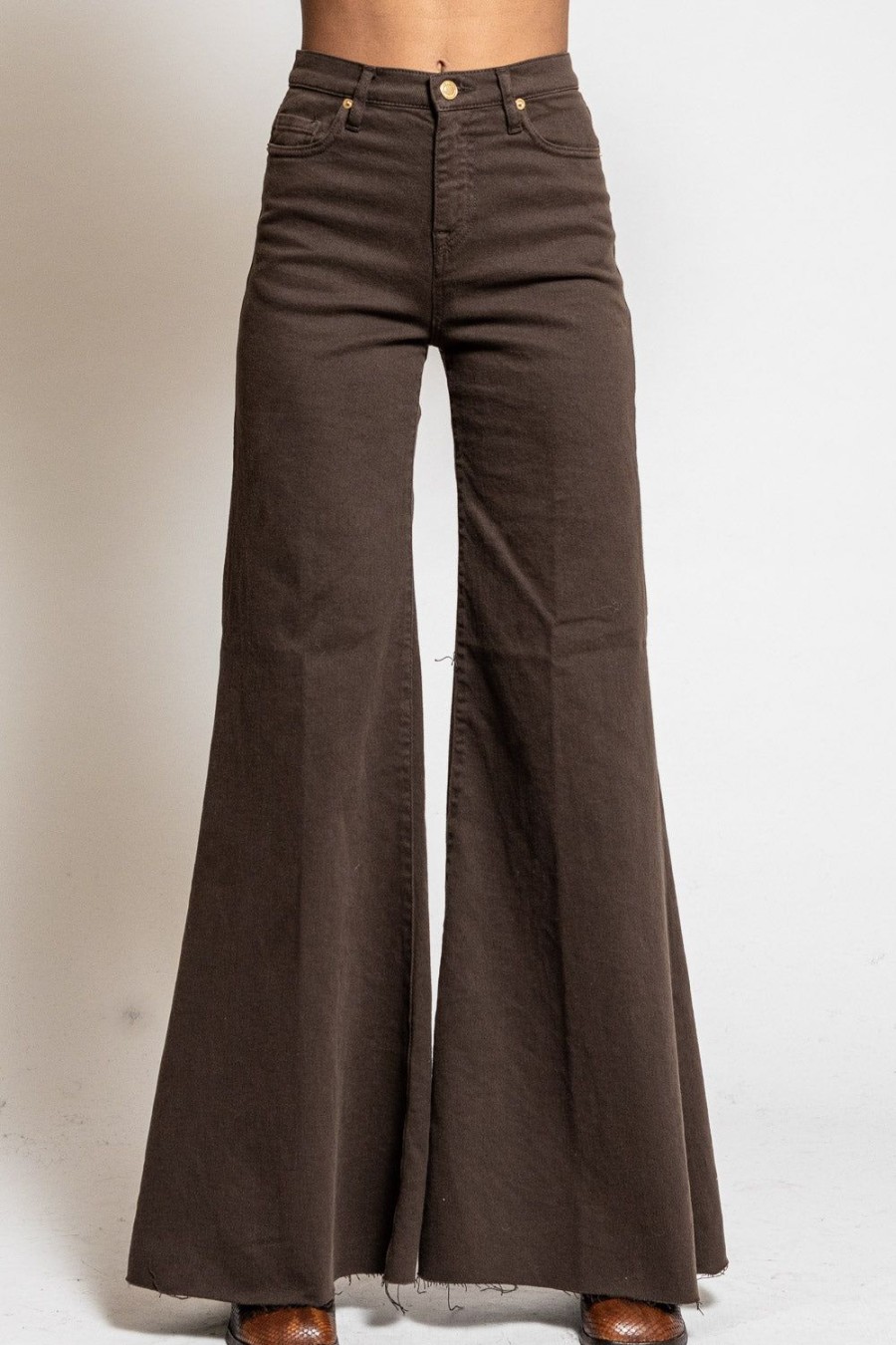 Abbigliamento TRUE NYC | Pantalone Jeans Da Donna In Cotone Chocolate Anna_T