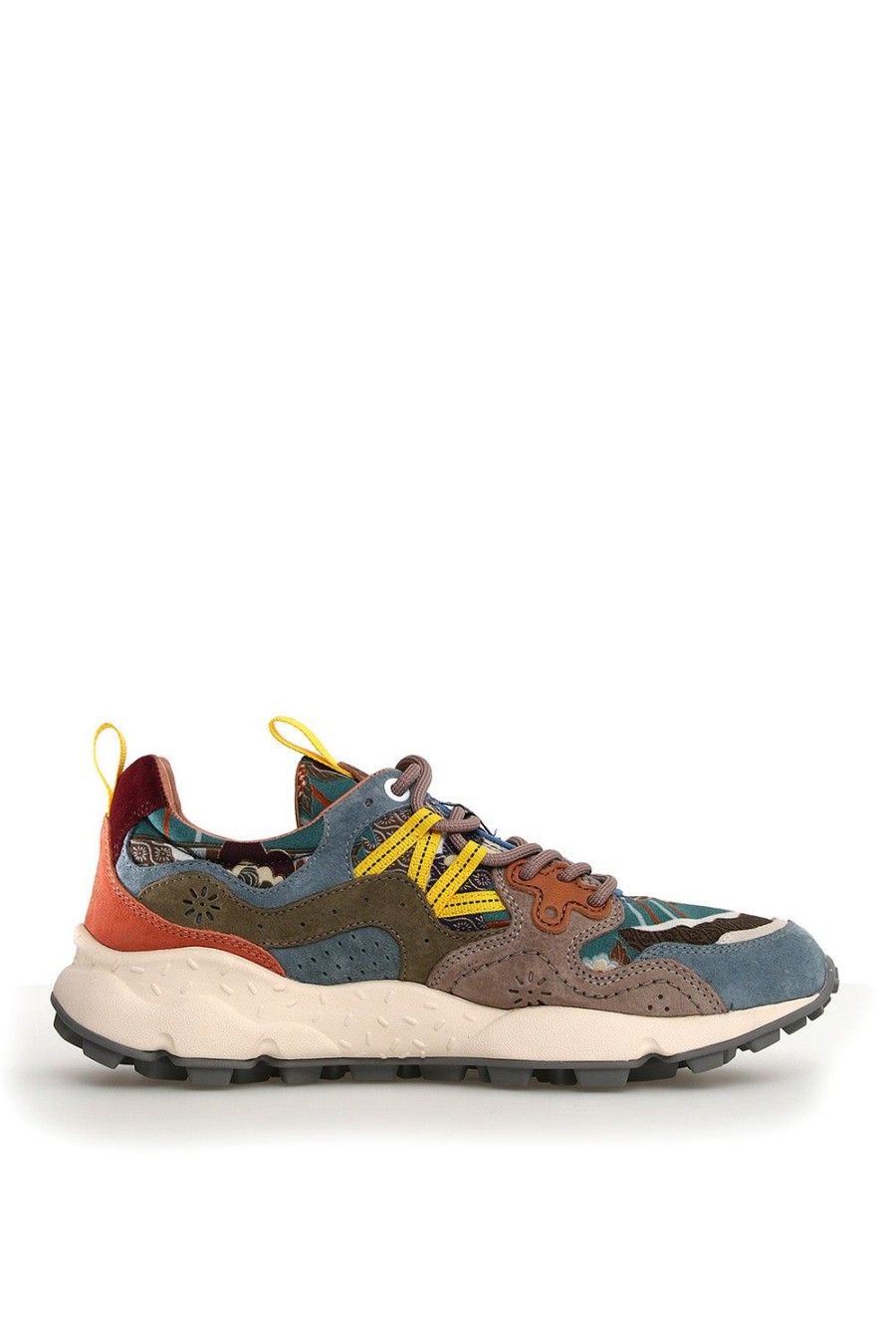 Scarpe FLOWER MOUNTAIN | Sneakers Flower Mountain In Suede E Mesh Marrone E Azzurro Yamano 3