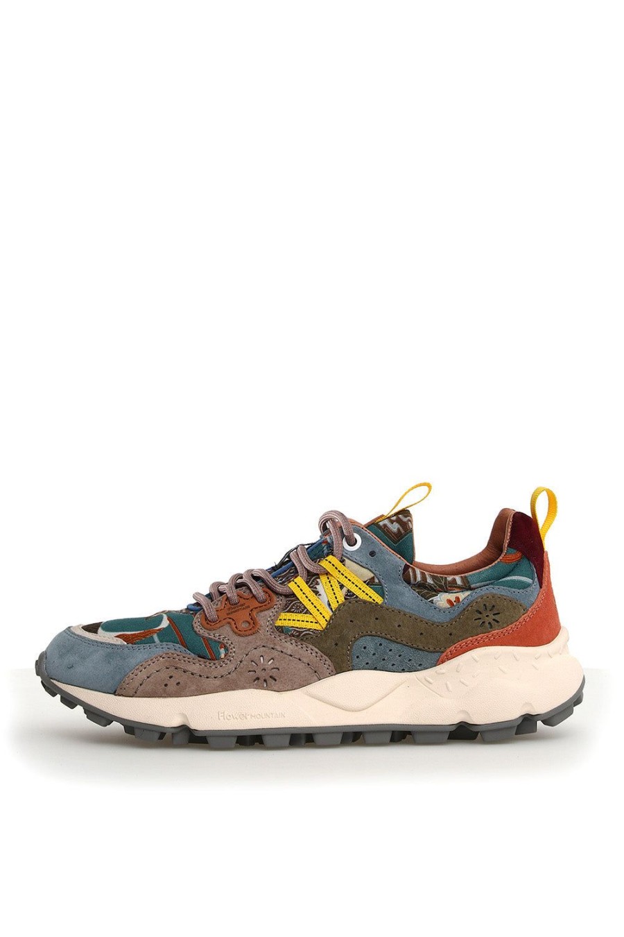 Scarpe FLOWER MOUNTAIN | Sneakers Flower Mountain In Suede E Mesh Marrone E Azzurro Yamano 3