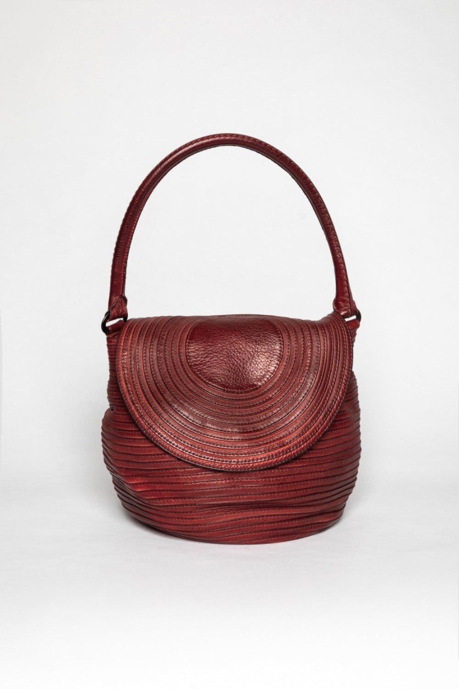 Borse MAJO | Borsa A Spalla Majo In Pelle Bordeaux Bovg0922