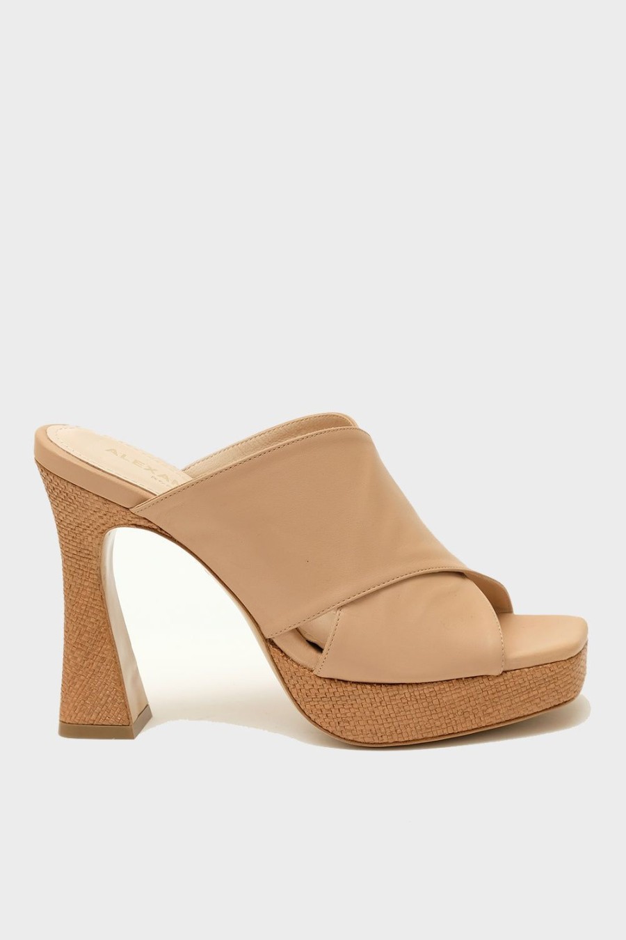 Scarpe ALEXANDRA | Mules Alexandra In Pelle E Rafia Nude