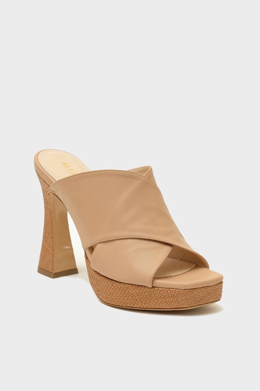 Scarpe ALEXANDRA | Mules Alexandra In Pelle E Rafia Nude