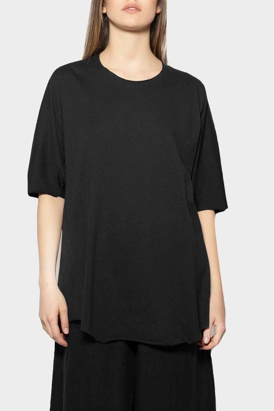 Abbigliamento ISABELLA CLEMENTINI | T-Shirt Oversize Isabella Clementini In Jersey Neroi1285