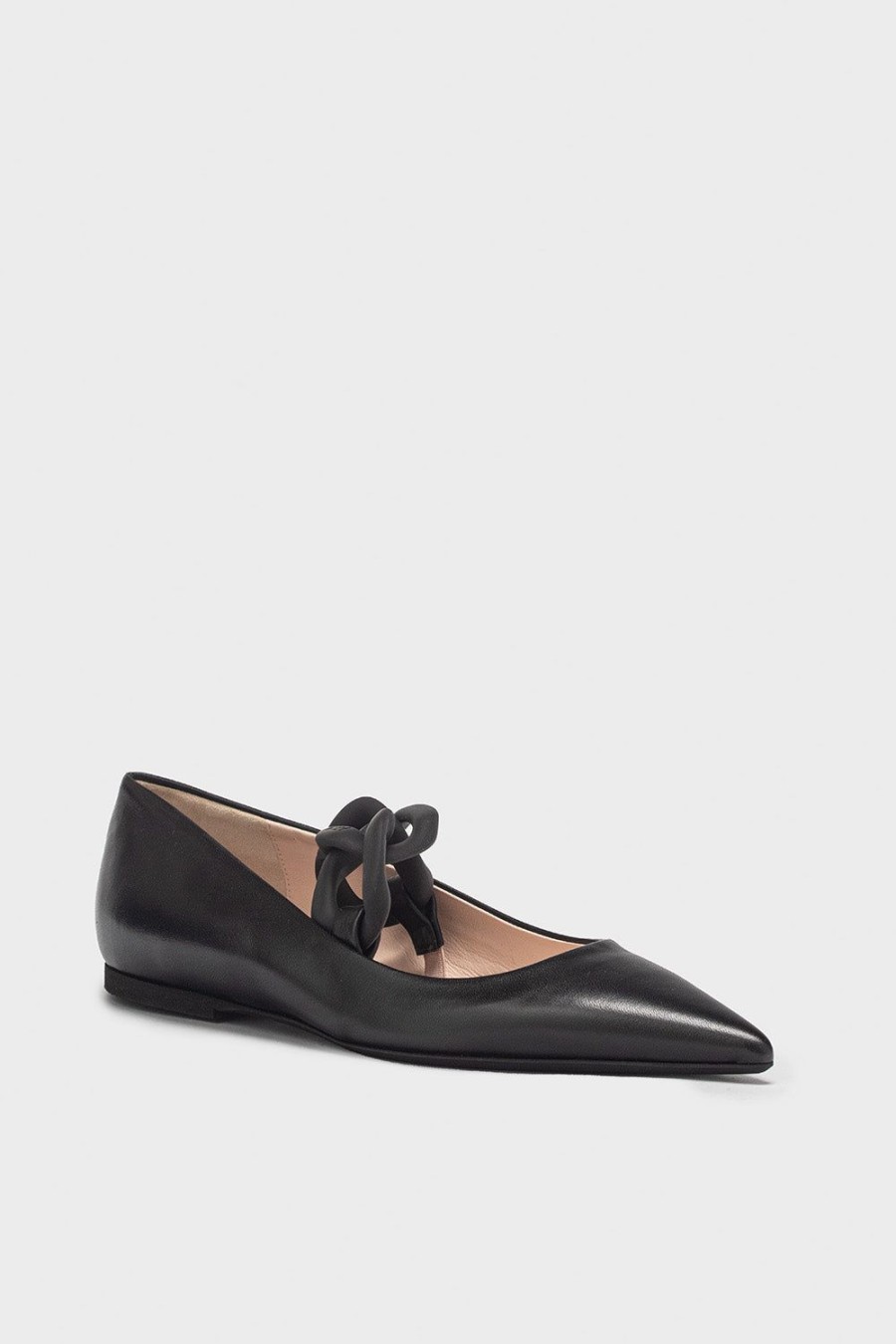 Scarpe N21 | Ballerina Da Donna In Pelle Nera N21