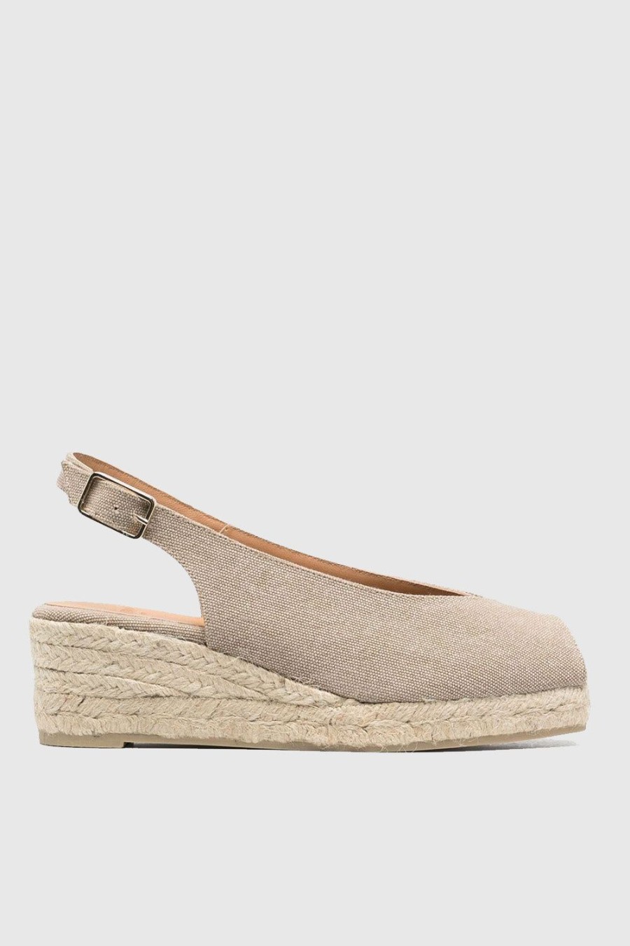 Scarpe CASTANER | Espadrilles Castaner In Cotone Con Punta Aperta Sabbia Dosalia