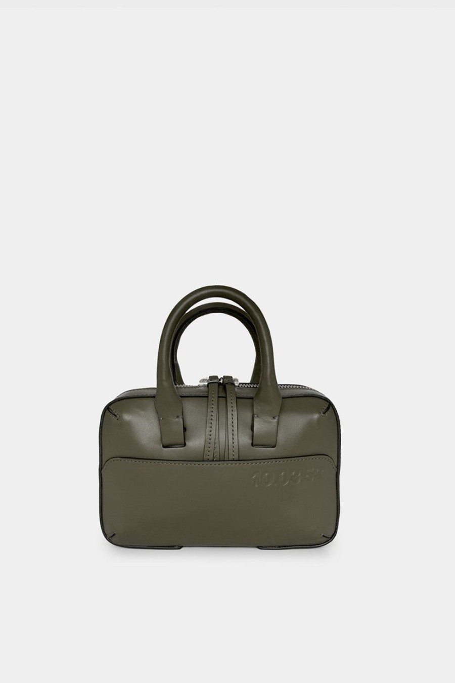 Borse 10.03.53 | Borsa A Mano Mini Brief Case In Pelle Militare Mini Brief Case