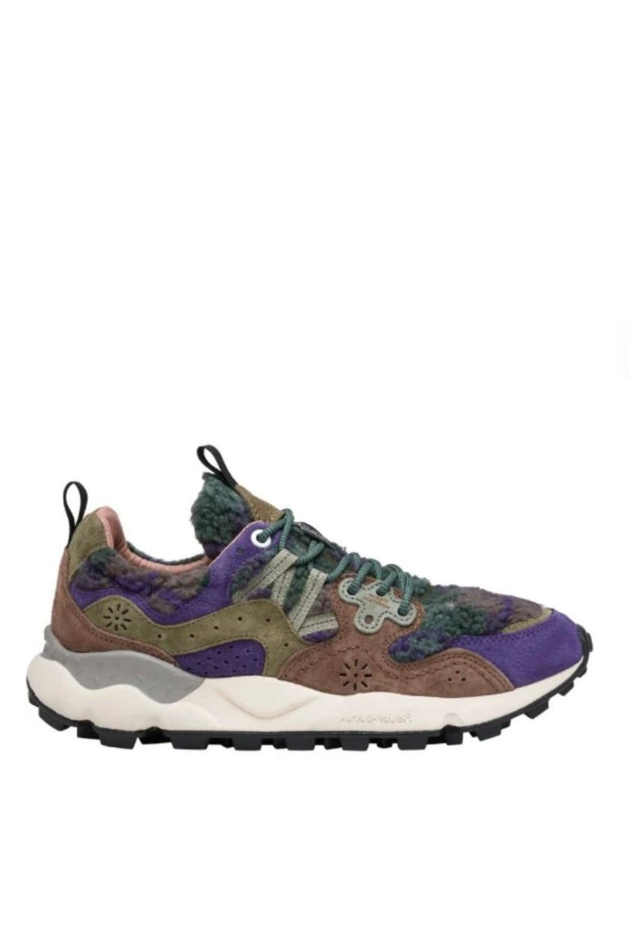 Scarpe FLOWER MOUNTAIN | Sneakers Flower Mountain In Suede E Tessuto Fluffy Viola E Marrone Yamano 3