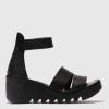 Scarpe FLY LONDON | Sandalo Aperto In Punta Fly Londonin Pelle Nero