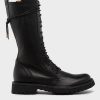 Scarpe FIORENTINI&BAKER | Stivaletto Polacchino Da Donna In Pelle Nera M-Egan